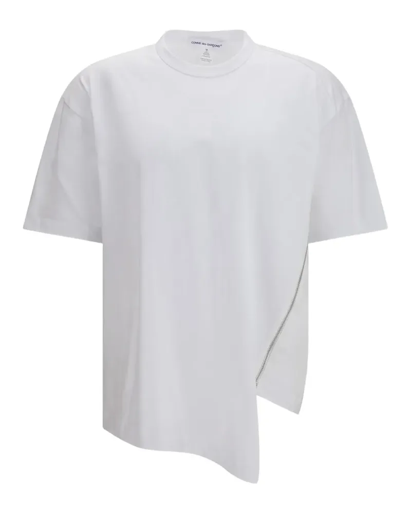 Comme des Garçons Asymmetrisches T-Shirt mit Reißverschlussdetail - Weiß Weiß