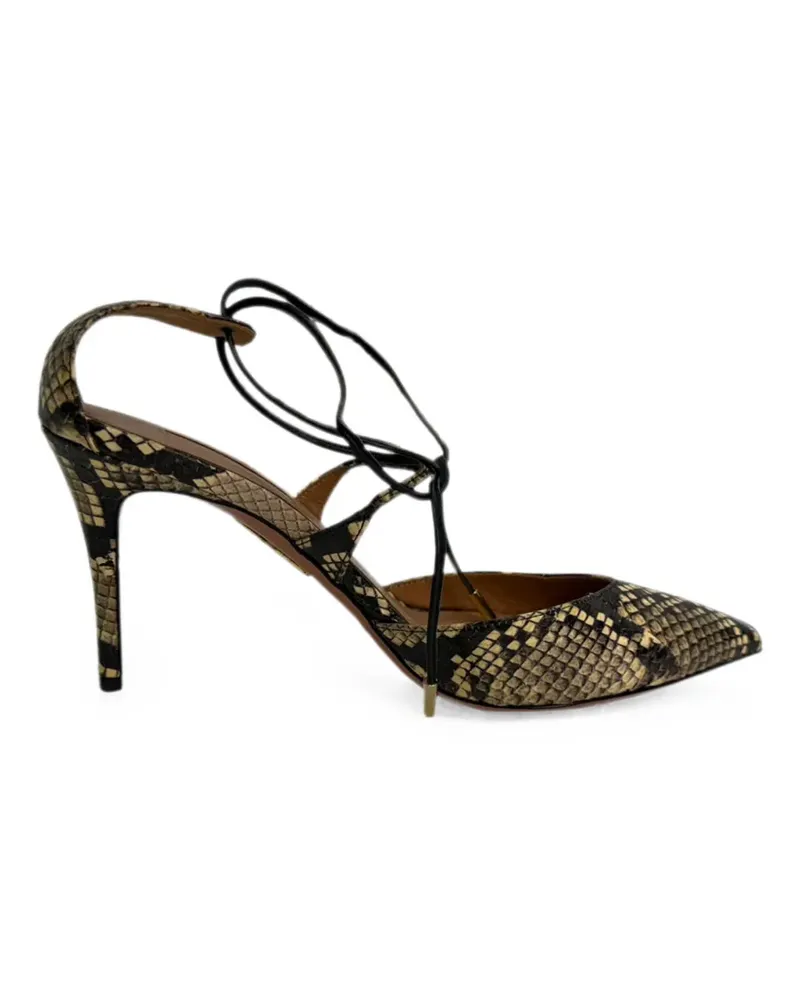 Aquazzura snakeskin-effect self-tie pumps - Schwarz Schwarz