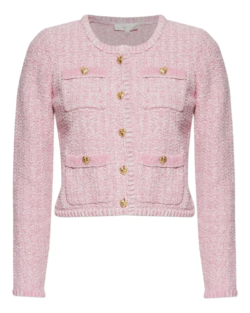 LoveShackFancy Delcie Cardigan mit Herzknöpfen - Rosa Rosa