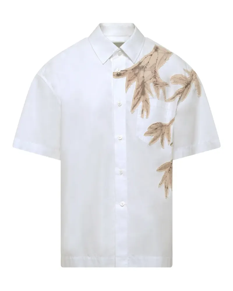 Feng Chen Wang bamboo-print short-sleeve shirt - Weiß Weiß
