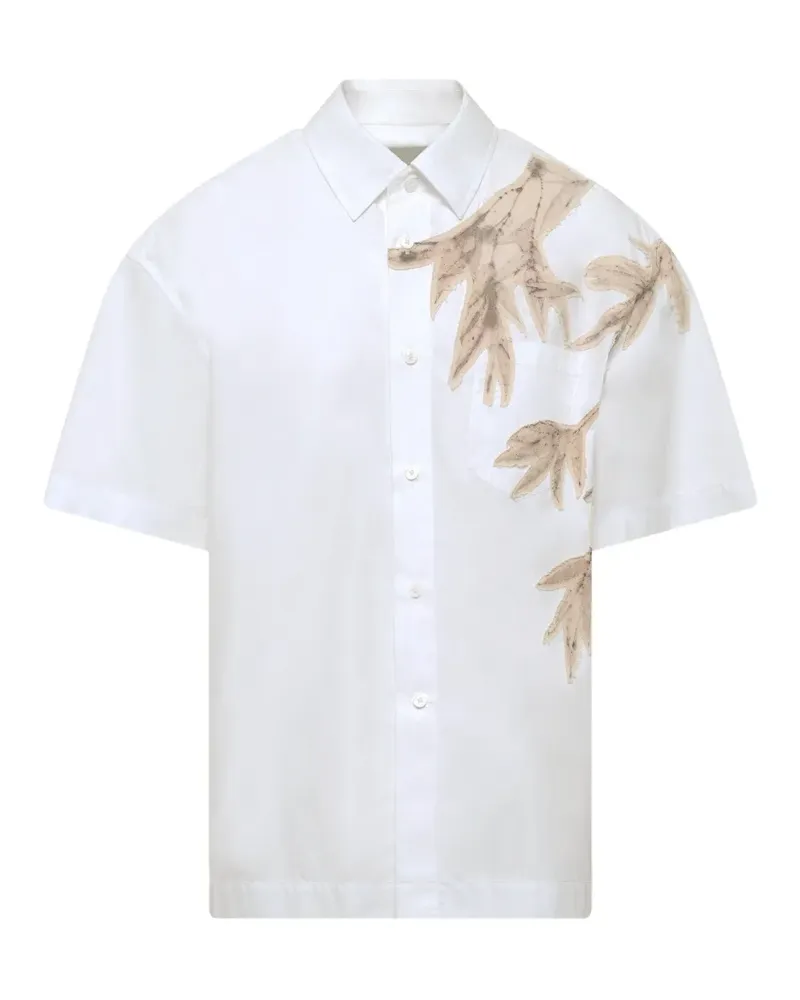 Feng Chen Wang bamboo-print short-sleeve shirt - Weiß Weiß