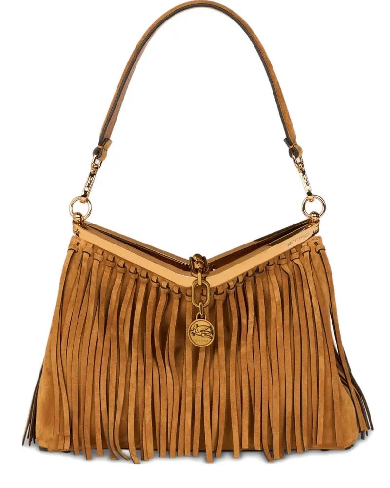 Etro medium Vela fringing shoulder bag - Braun Braun