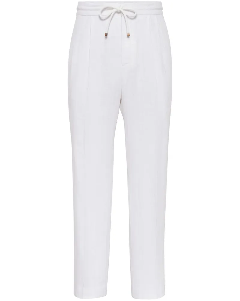 Brunello Cucinelli Hose aus Leinen - Weiß Weiß