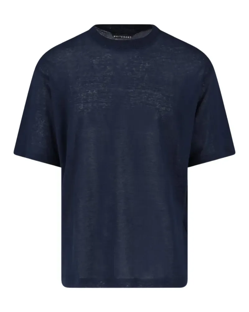 PLAN C linen T-shirt - Blau Blau