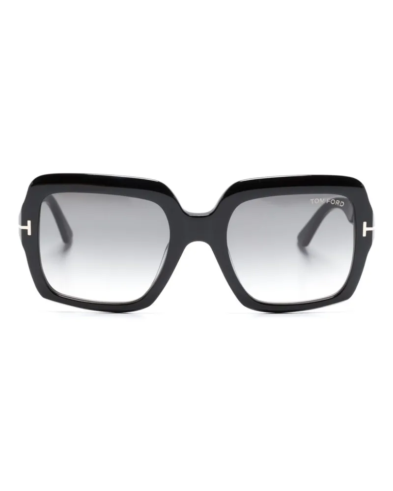 Tom Ford Kaya Sonnenbrille mit eckigem Gestell - Schwarz Schwarz