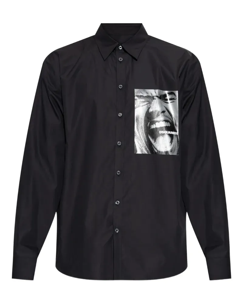 Dsquared2 T-Shirt mit grafischem Stempel - Schwarz Schwarz