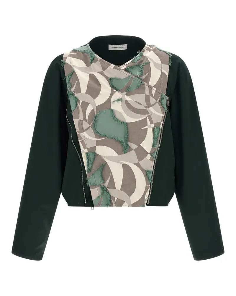 KIKO KOSTADINOV Csomor geometric-pattern blouson - Grün Grün