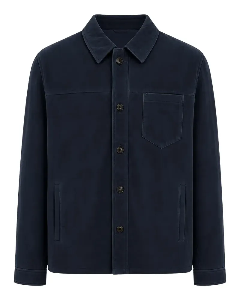 Pal Zileri Hemdjacke mit Knopfleiste - Blau Blau