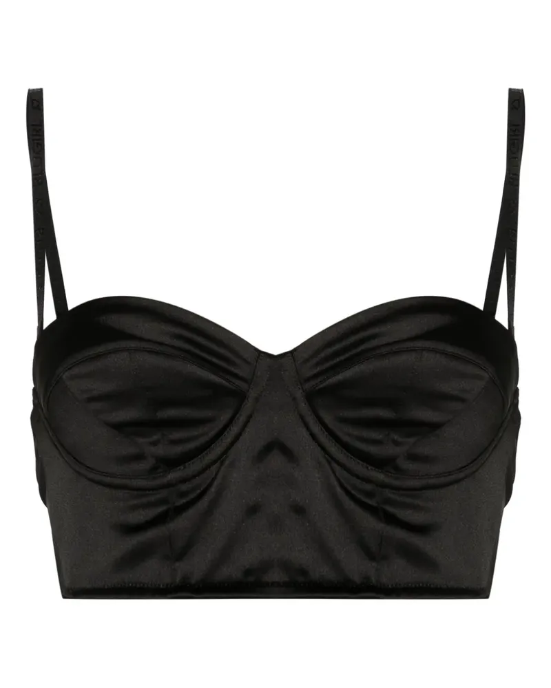 Blumarine Bustier aus Satin - Schwarz Schwarz