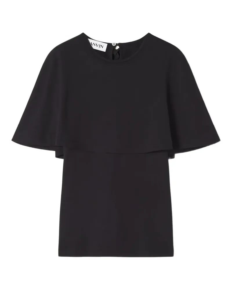 Lanvin T-Shirt mit Cape-Effekt - Schwarz Schwarz