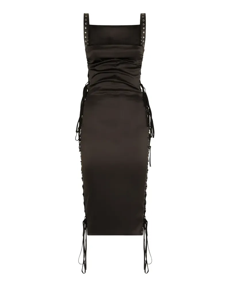 Dolce & Gabbana Midikleid mit Spitzendetail - Schwarz Schwarz