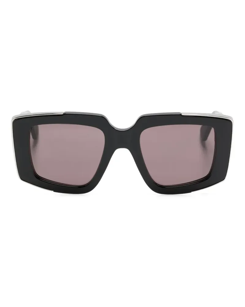 Alexander McQueen Sonnenbrille mit eckigem Gestell - Schwarz Schwarz