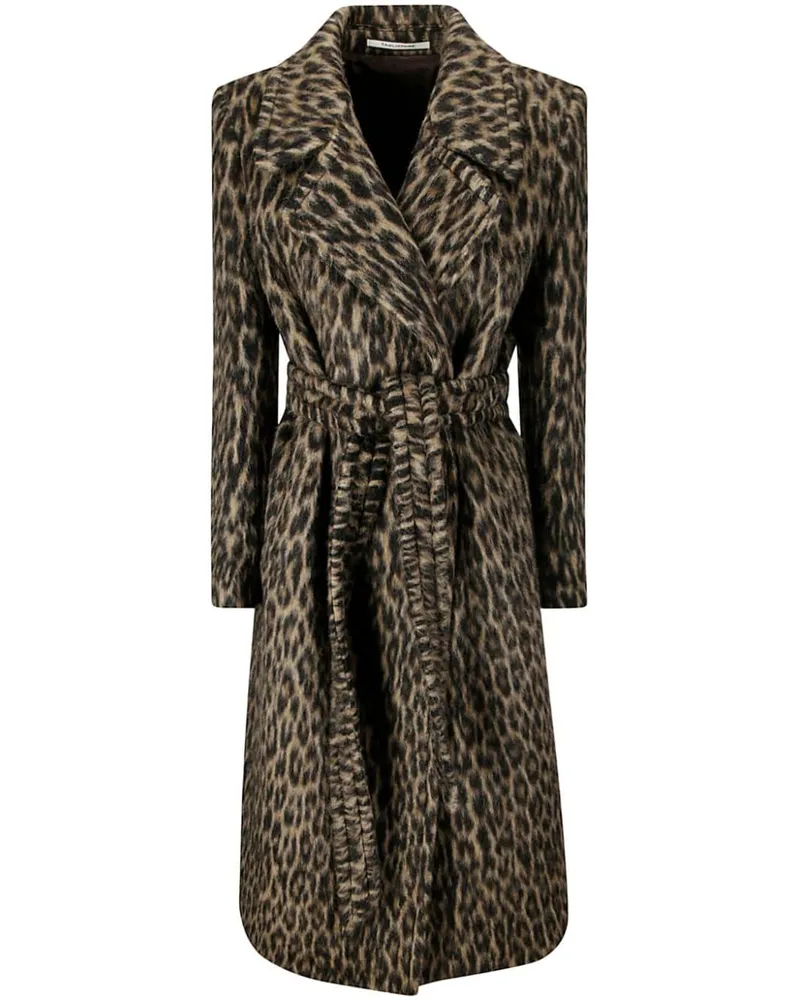 Tagliatore Trenchcoat mit Leoparden-Print Schwarz