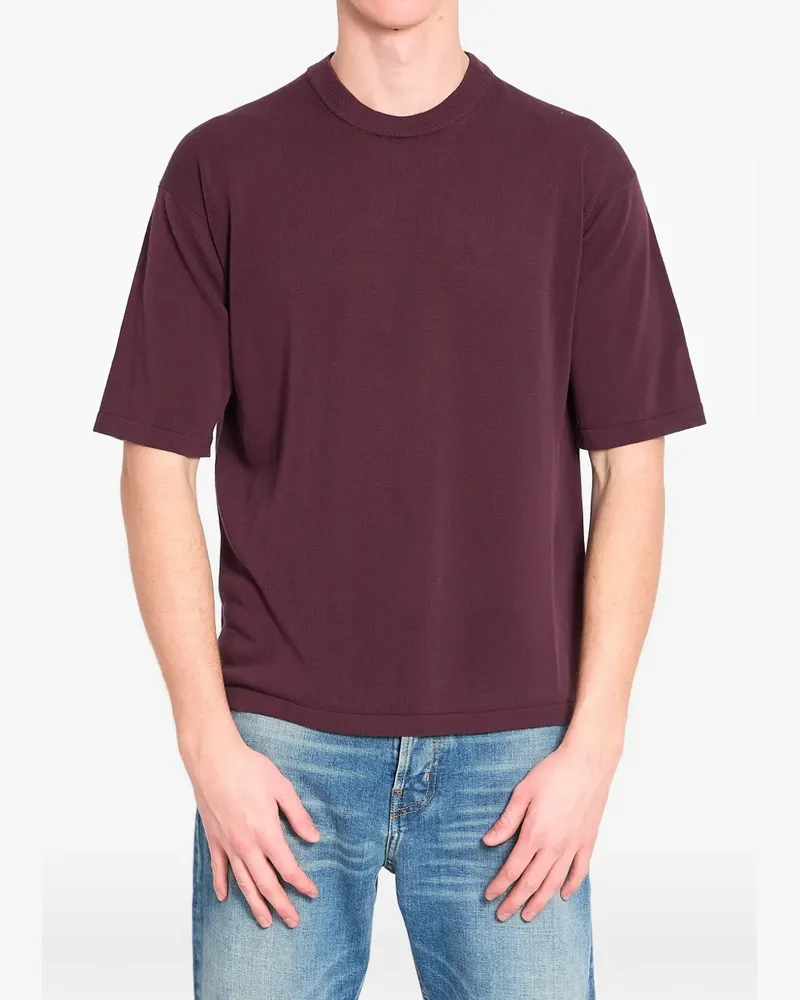 Roberto Collina T-Shirt mit Rundhalsausschnitt - Violett Violett