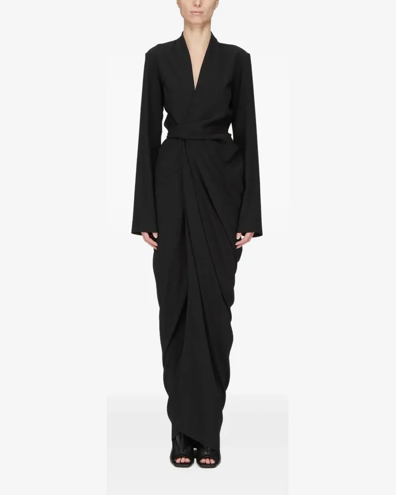 Rick Owens Drapiertes Kleid im Wickelstil - Schwarz Schwarz