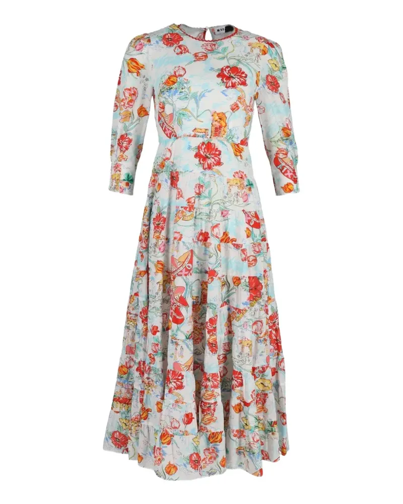 RIXO tiered ric-rac maxi dress - Weiß Weiß