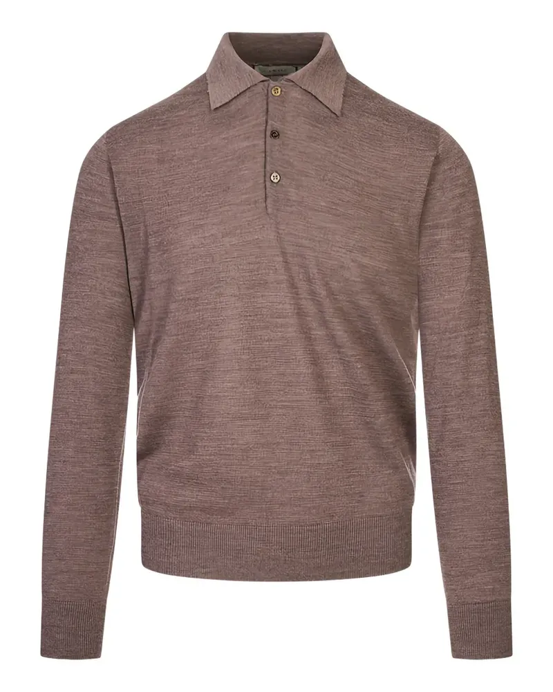 Canali long-sleeve polo shirt - Braun Braun