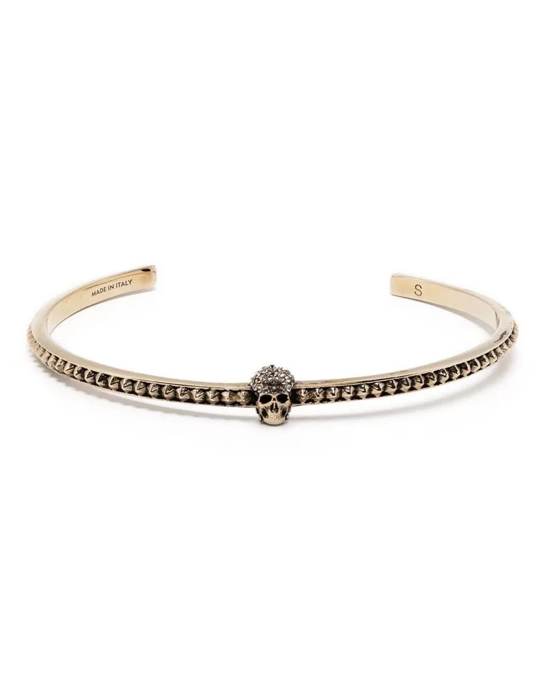 Alexander McQueen Armspange mit Totenkopf - Gold Gold