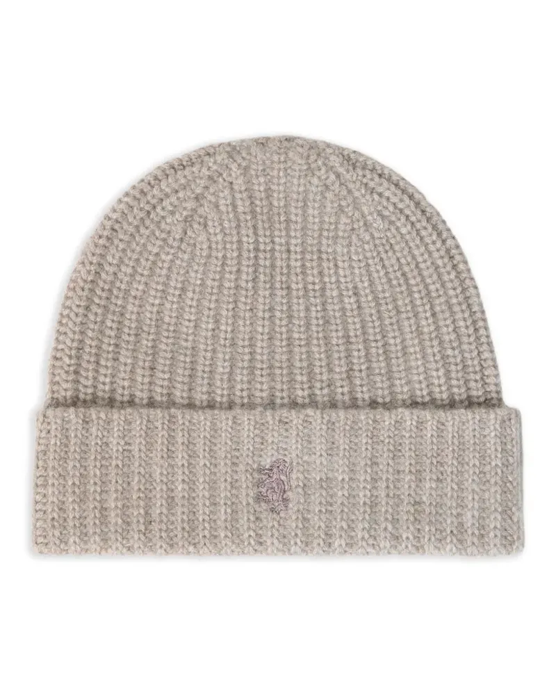 Pringle of Scotland ribbed chunky beanie - Nude Nude