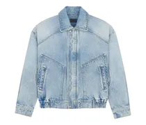 acid-wash denim jacket - Blau