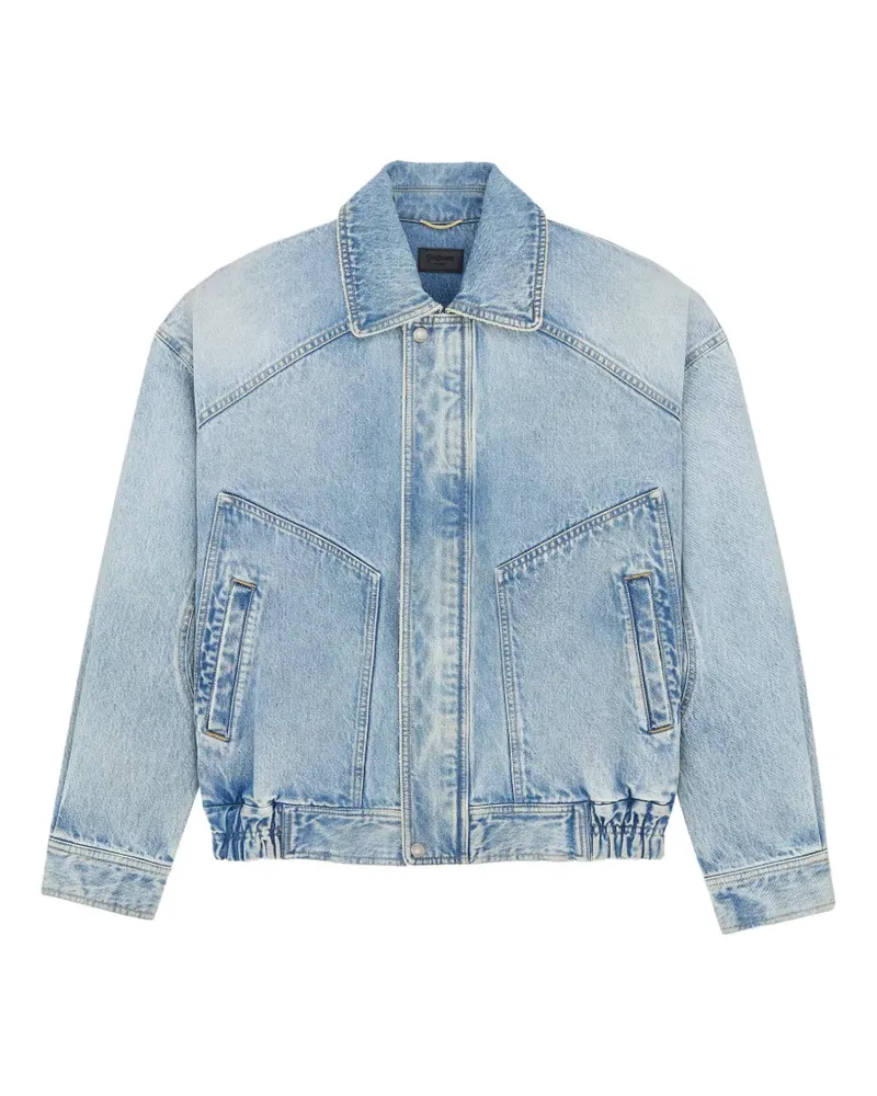 Saint Laurent acid-wash denim jacket - Blau Blau