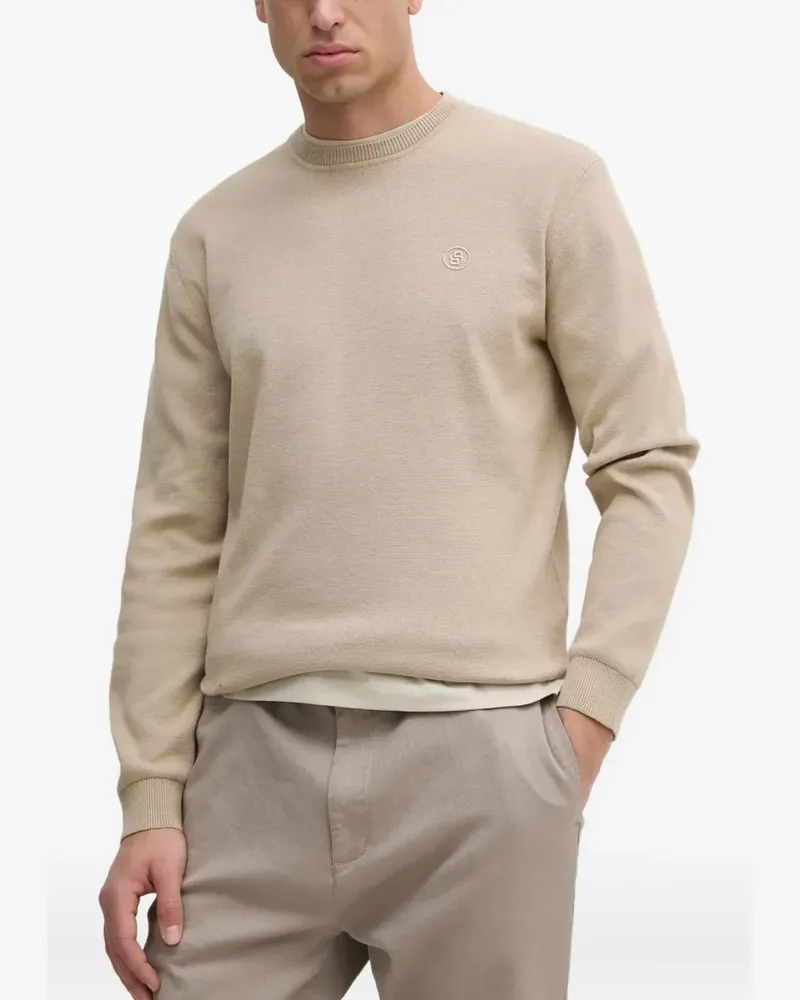 HUGO BOSS Sweatshirt mit Stickerei - Nude Nude