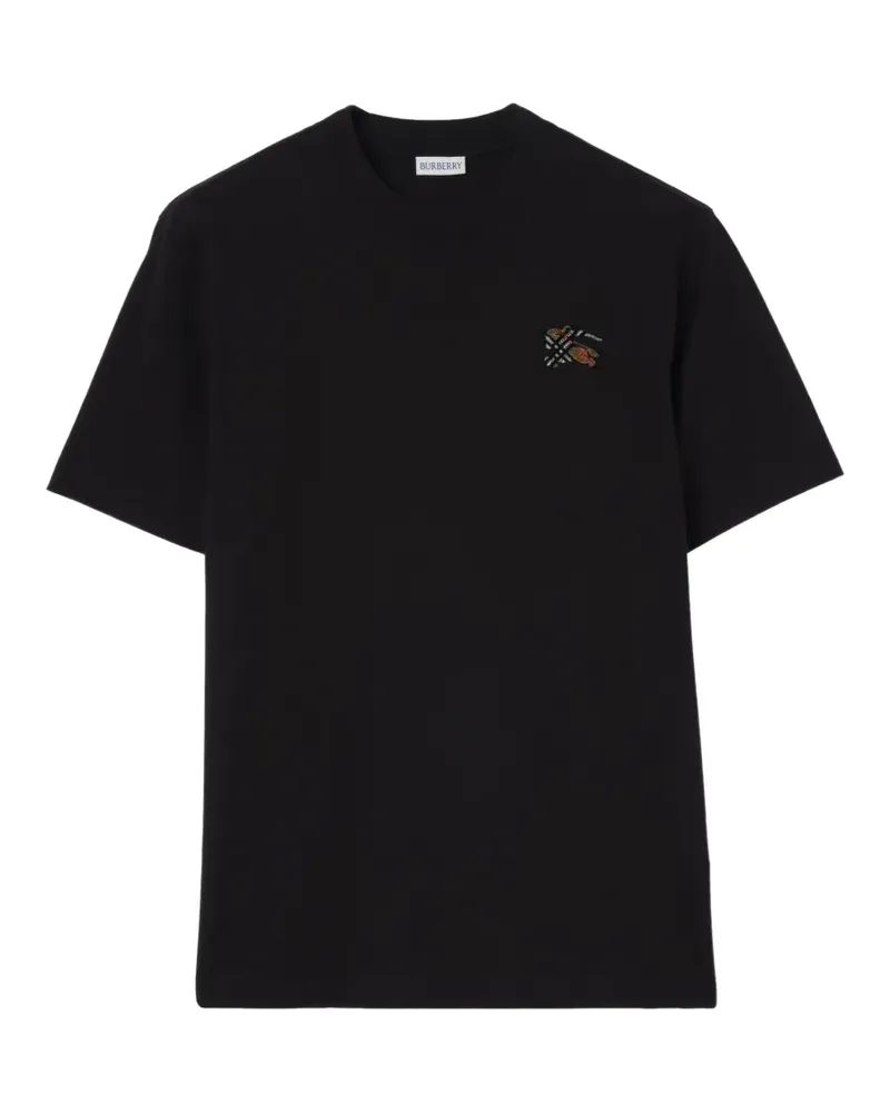 Burberry Knight T-Shirt aus Baumwolle - Schwarz Schwarz