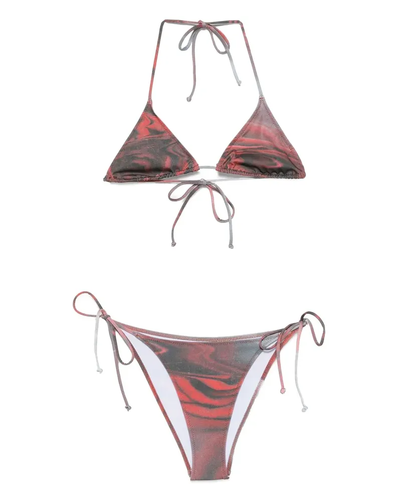 Jean Paul Gaultier Blurry Roses Triangel-Bikini - Rot Rot