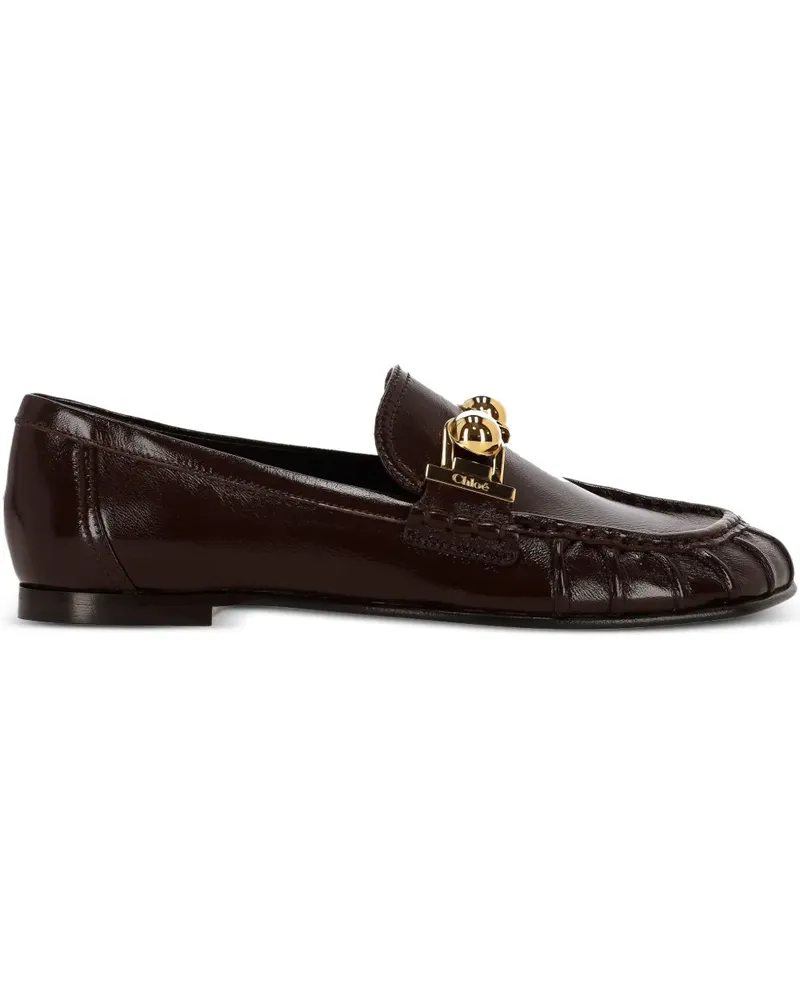 Chloé Asymmetrische Loafer im Metallic-Look - Braun Braun
