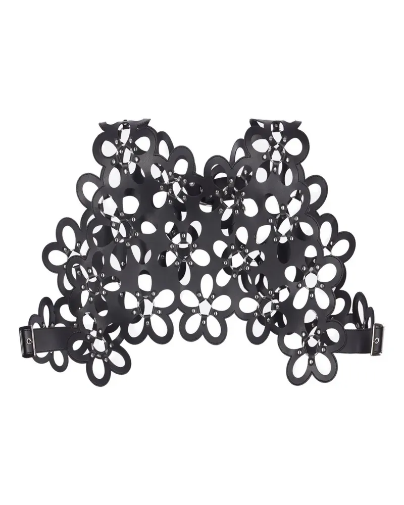 Noir Kei Ninomiya floral appliqué top - Schwarz Schwarz