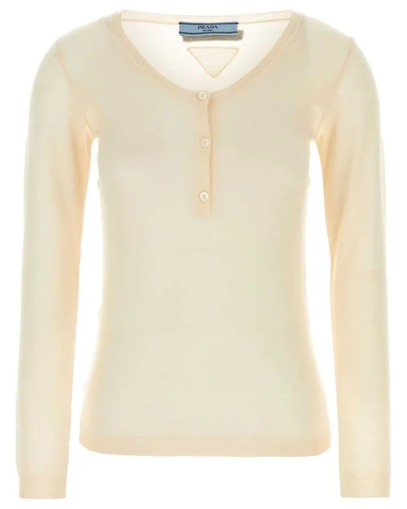 Prada Pullover mit Triangel-Logo - Nude Nude