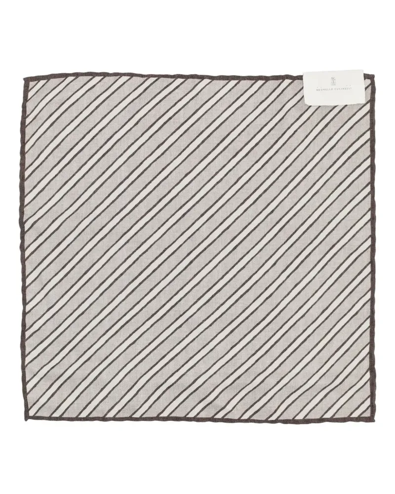 Brunello Cucinelli striped-pattern scarf - Nude Nude