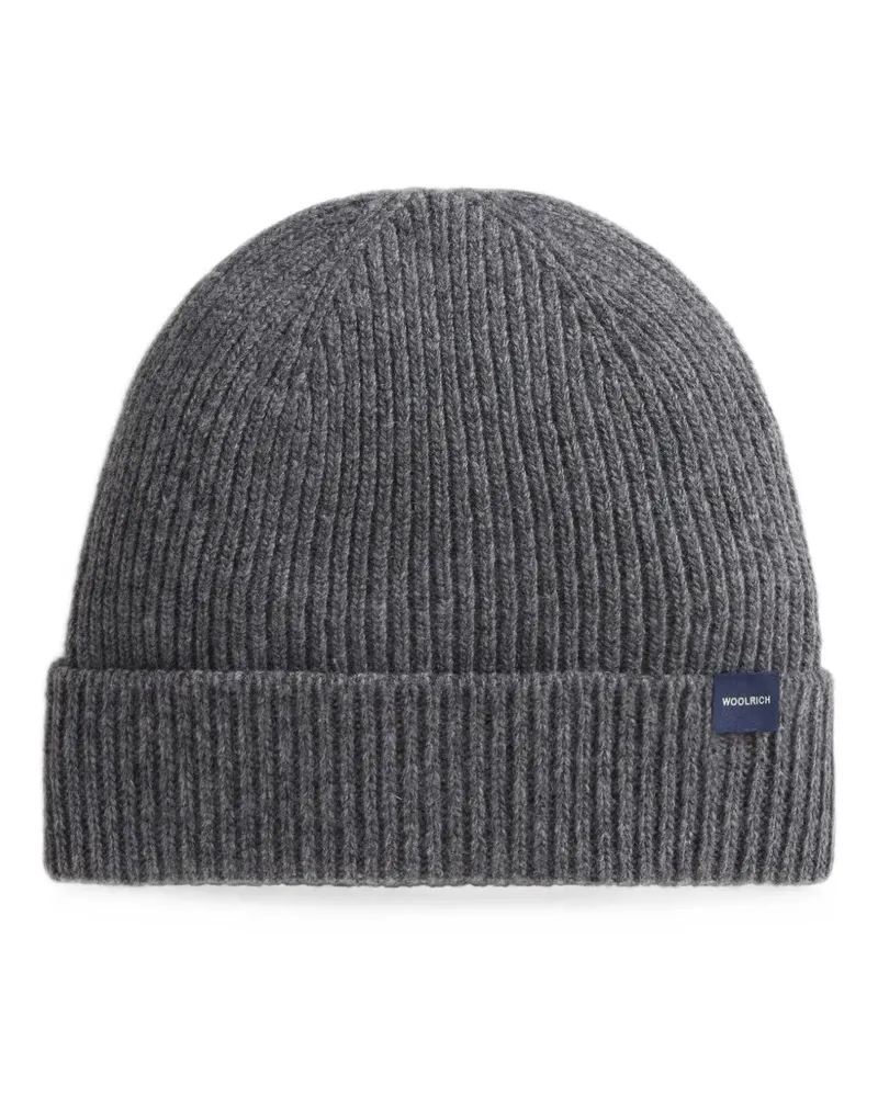 Woolrich Gerippte Beanie - Grau Grau