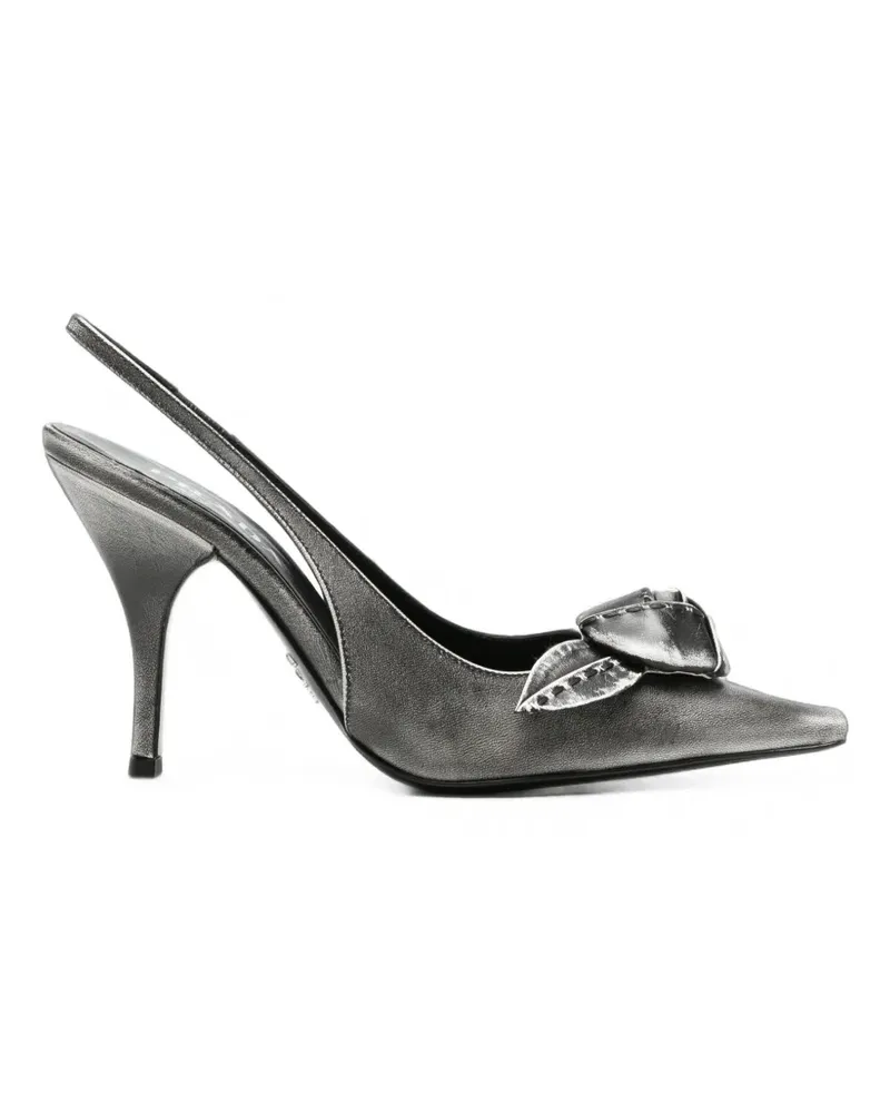 Prada Re-Edition Pumps mit Blumenapplikation - Grau Grau