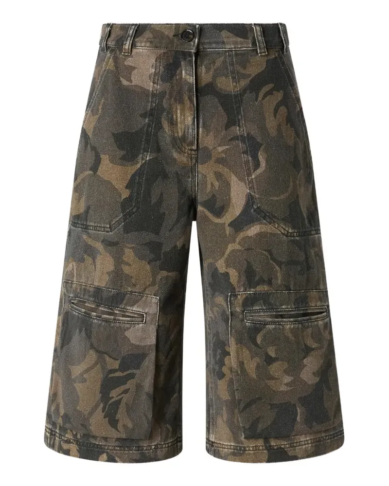 Pinko Cargohose mit Blumenprint - Grün Grün