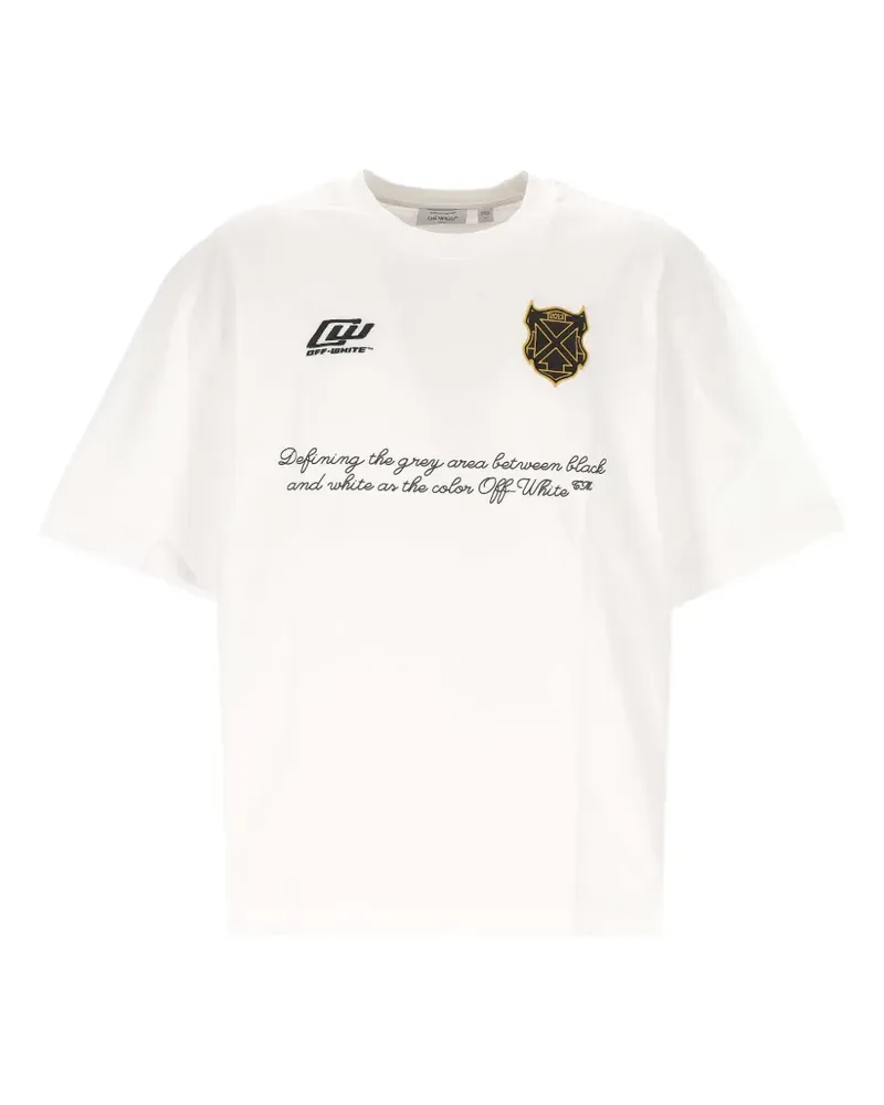 OFF-WHITE logo-print patch-detail T-shirt - Weiß Weiß