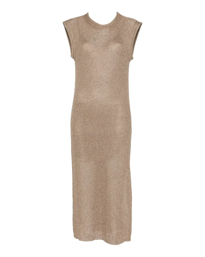 Lorena Antoniazzi metallic-effect sleeveless midi dress - Nude Nude