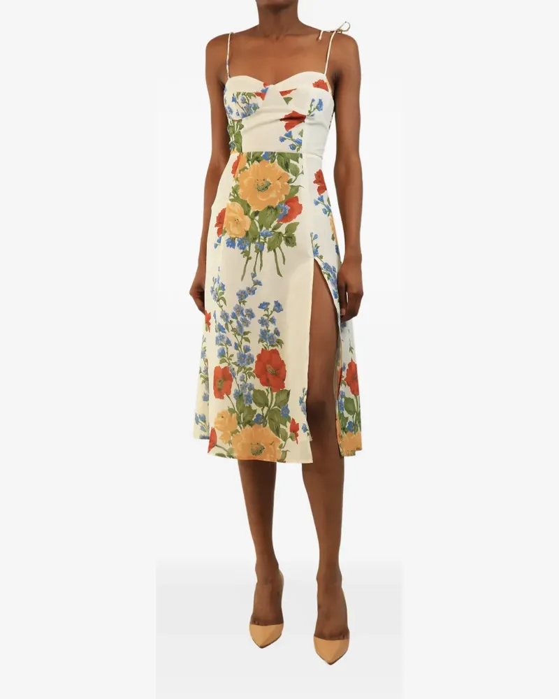 Reformation floral-print midi dress - Nude Nude