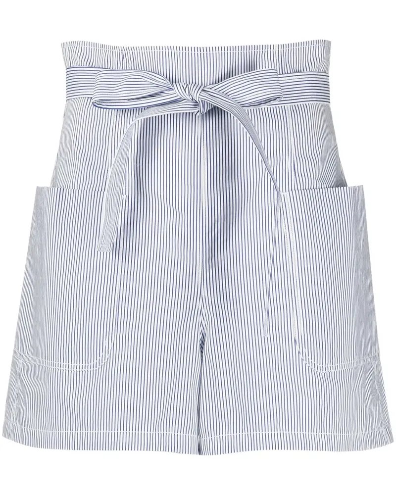 Philosophy Di Lorenzo Serafini Gestreifte High-Waist-Shorts - Blau Blau
