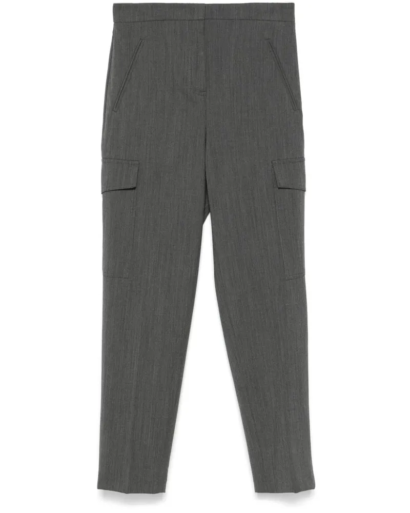 Twin-Set Cargohose mit geradem Bein - Grau Grau