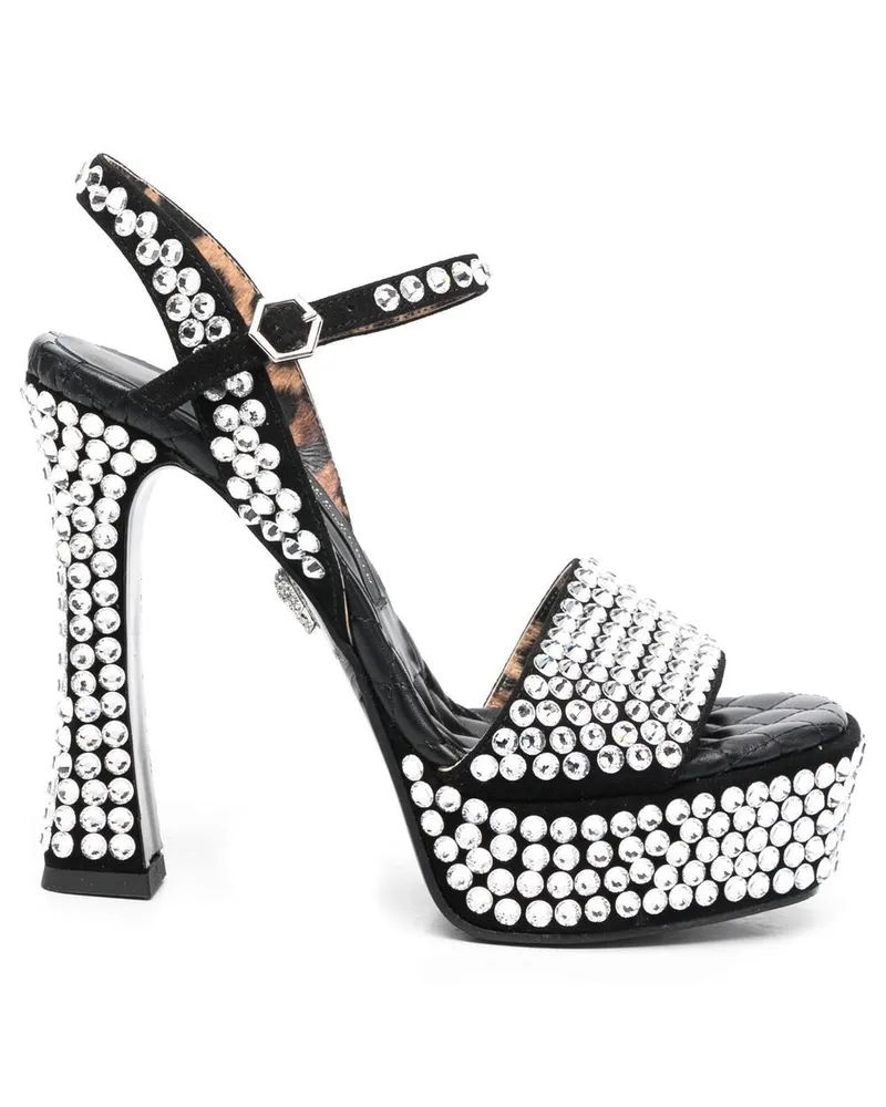 Philipp Plein Sandalen mit Kristallen - Schwarz Schwarz