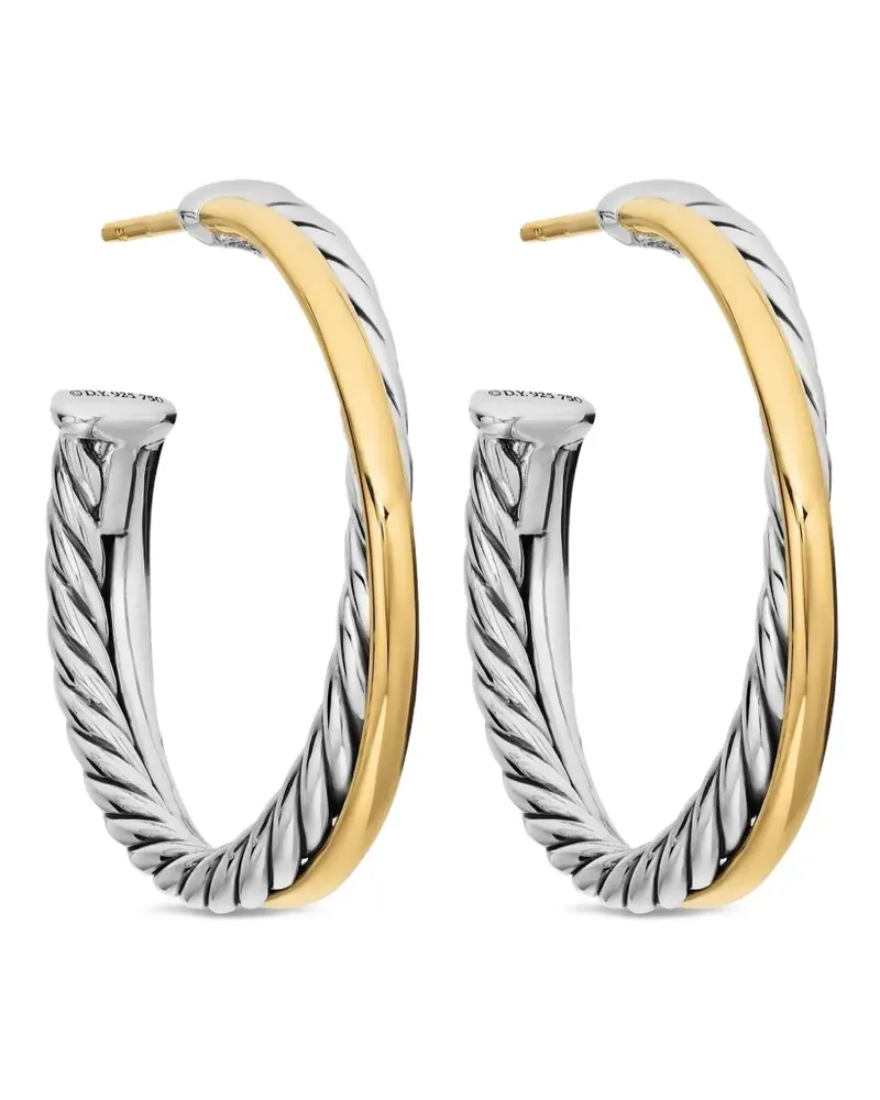 David Yurman 18kt Crossover Gelbgold- und Sterlingsilberreolen 26,5mm Gold