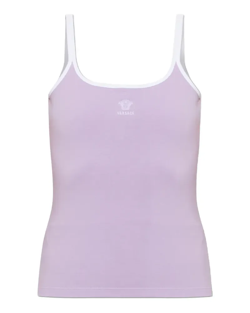 Versace logo-print tank top - Violett Violett