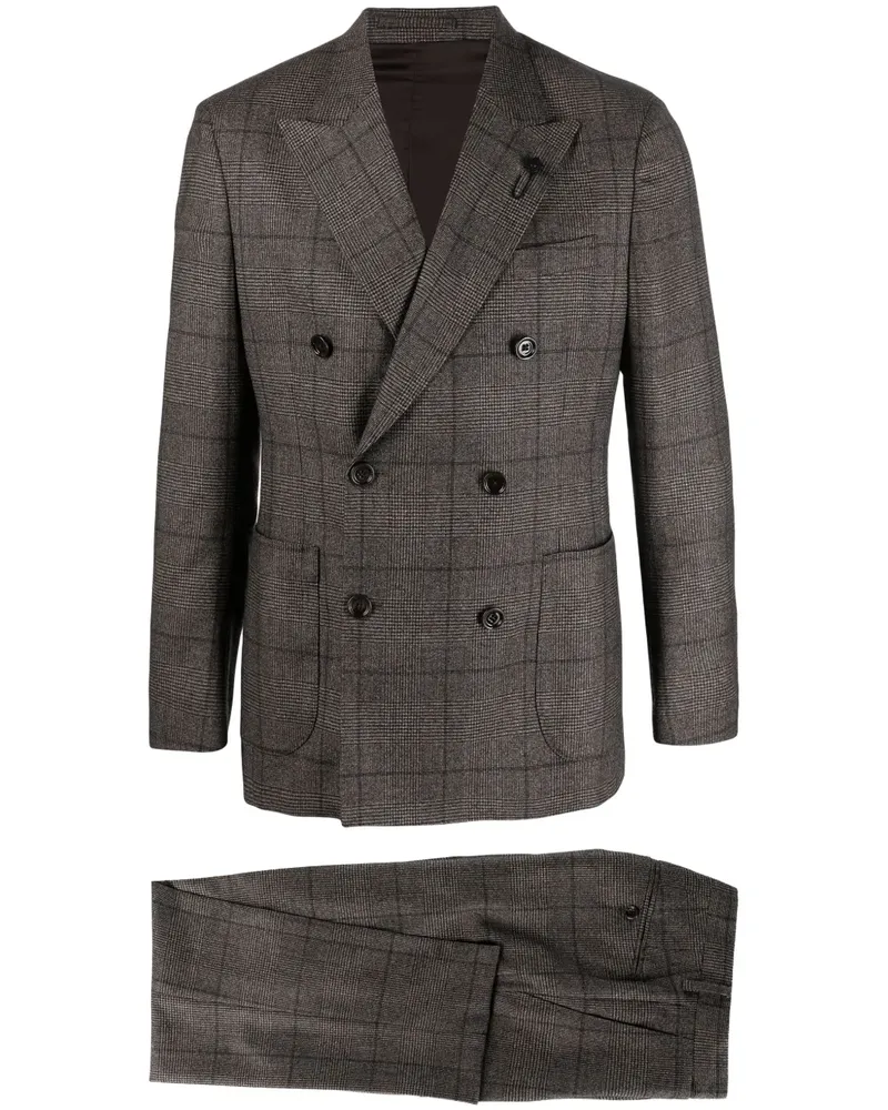 LARDINI Karierter Anzug - Braun Braun