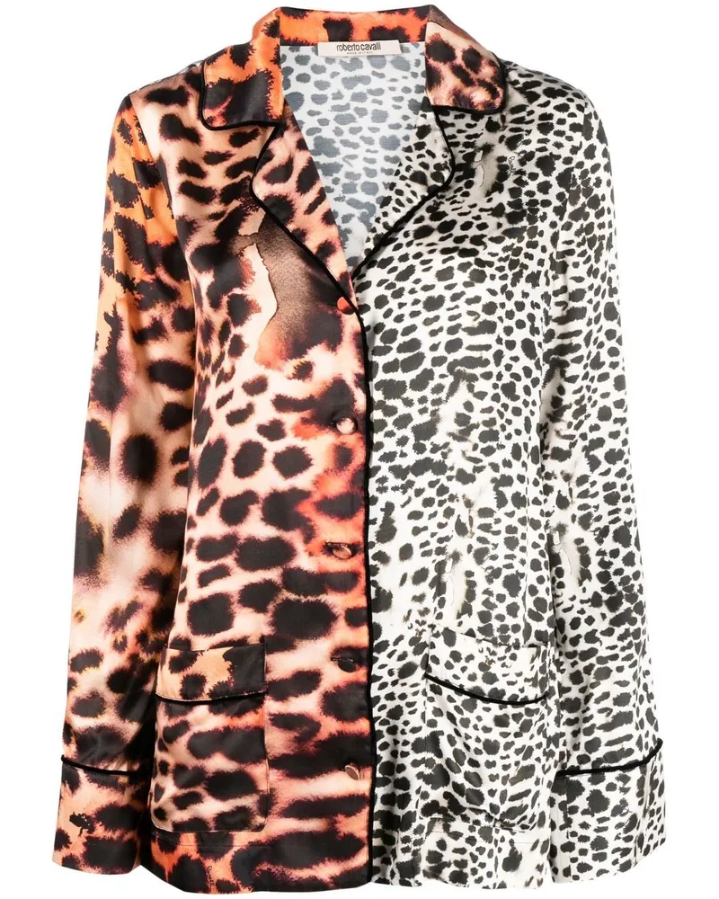 Roberto Cavalli Hemd mit Animal-Print - Weiß Weiß