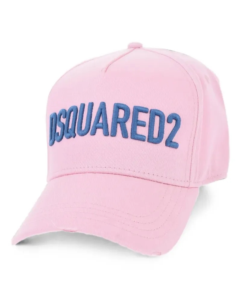 Dsquared2 logo-embroidered distressed baseball cap - Rosa Rosa