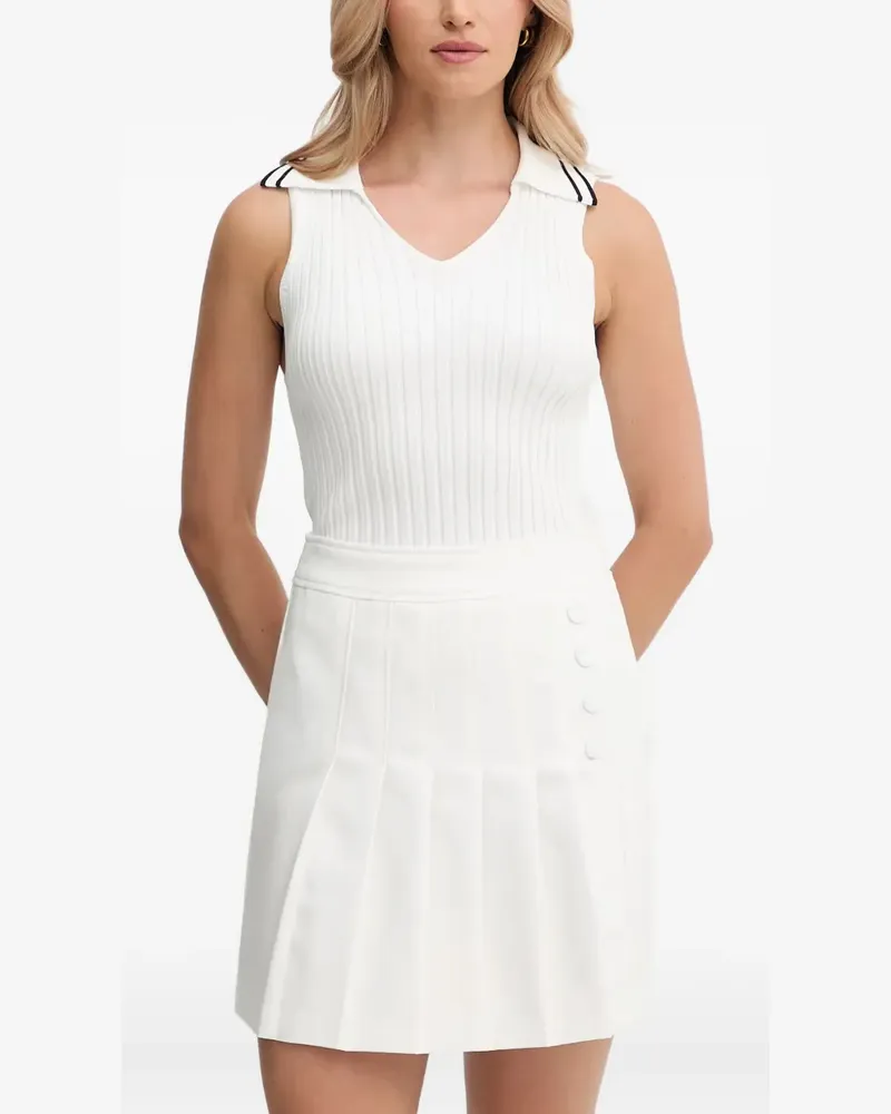 Pinko Oberteil mit geripptem Ausschnitt - Weiß Weiß