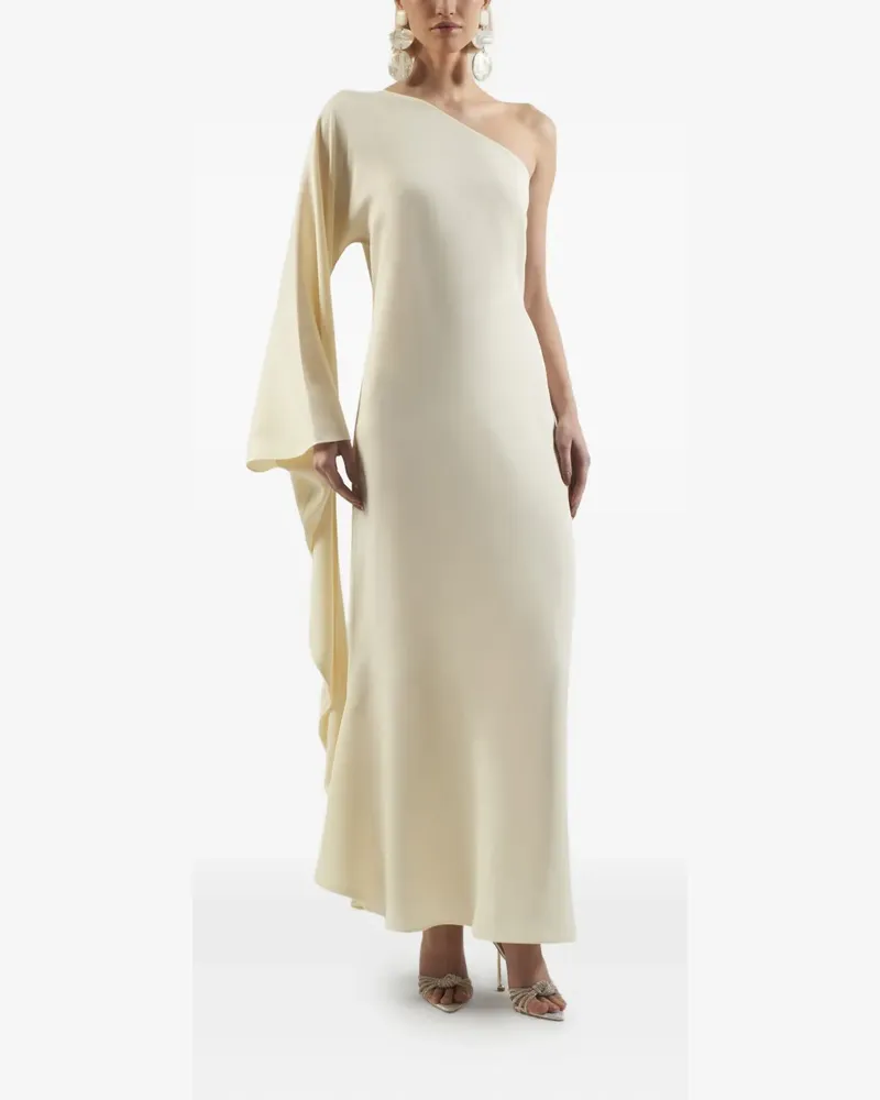 Taller Marmo Drapiertes Balear One-Shoulder-Maxikleid - Weiß Weiß