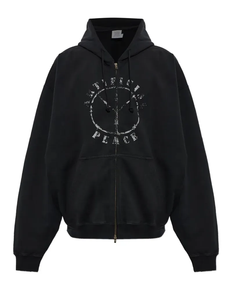 VETEMENTS Kapuzenjacke mit grafischem Print - Schwarz Schwarz
