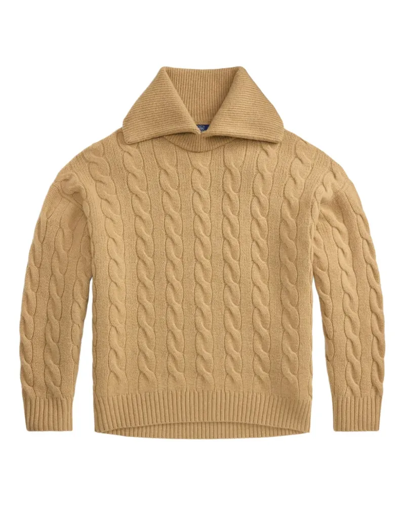 Ralph Lauren Grob gestrickter Pullover mit Zopfmuster - Nude Nude